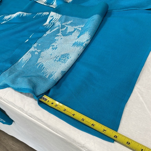 Exclusively Misook women size 3X blue cardigan abstract print decor - Picture 15 of 16